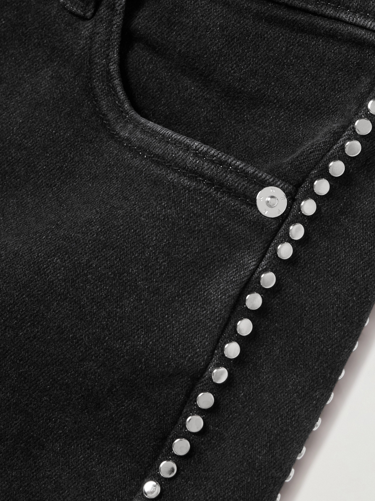 Le Sleek Embellished Cropped High-Rise Straight-Leg Jeans