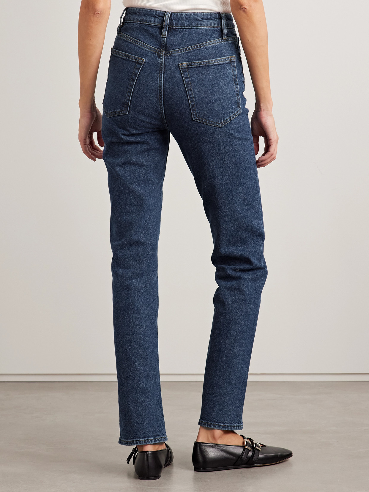 Frame The Ruler High-rise Slim-leg Jeans In Blue