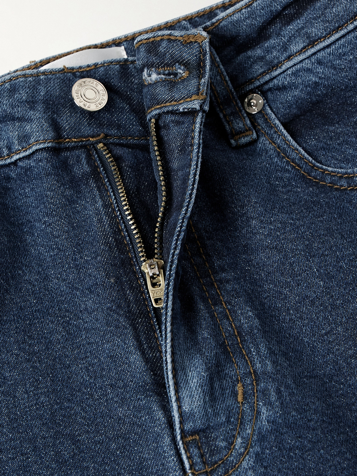 Frame The Ruler High-rise Slim-leg Jeans In Blue