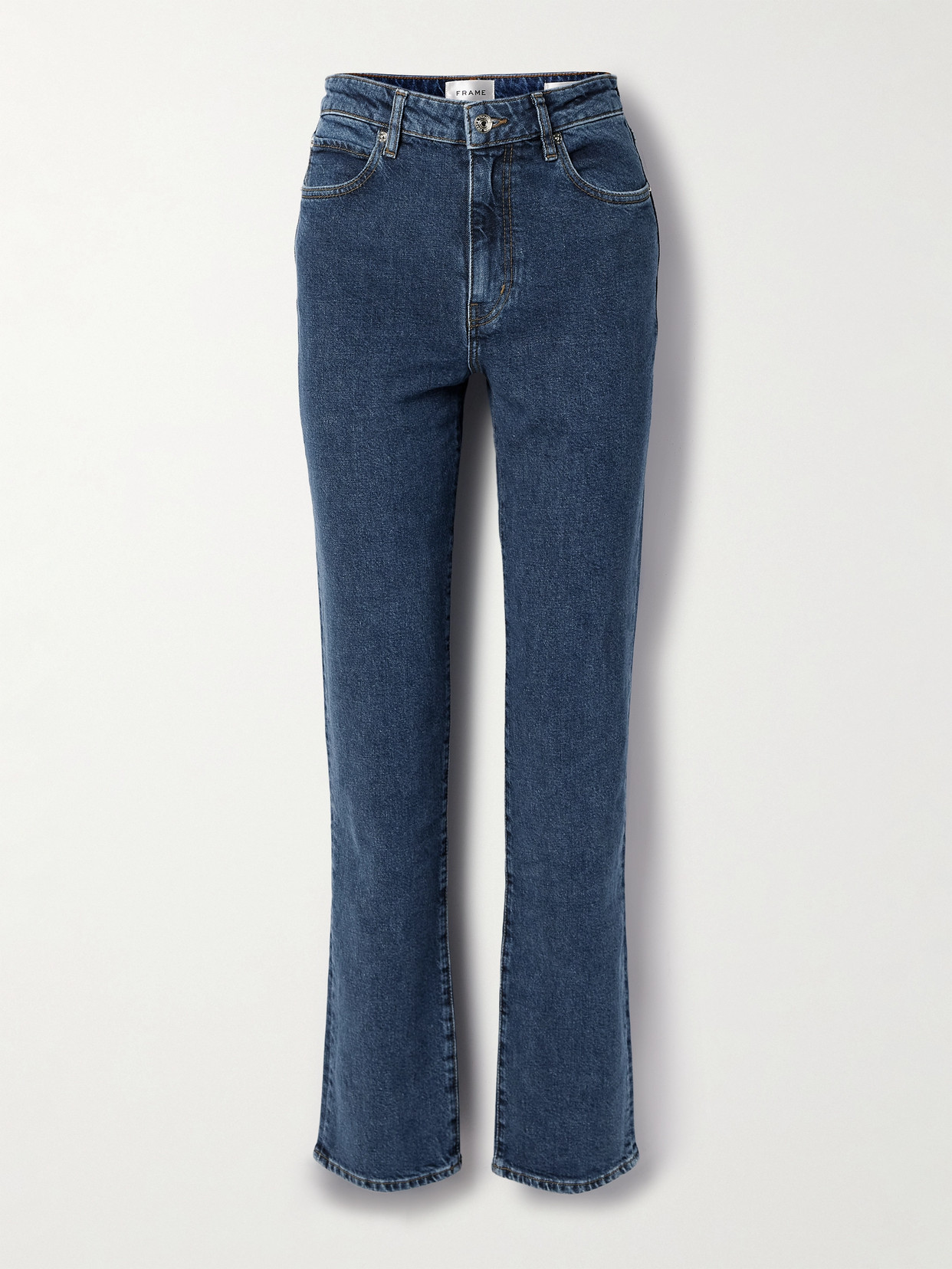Frame The Ruler High-rise Slim-leg Jeans In Blue