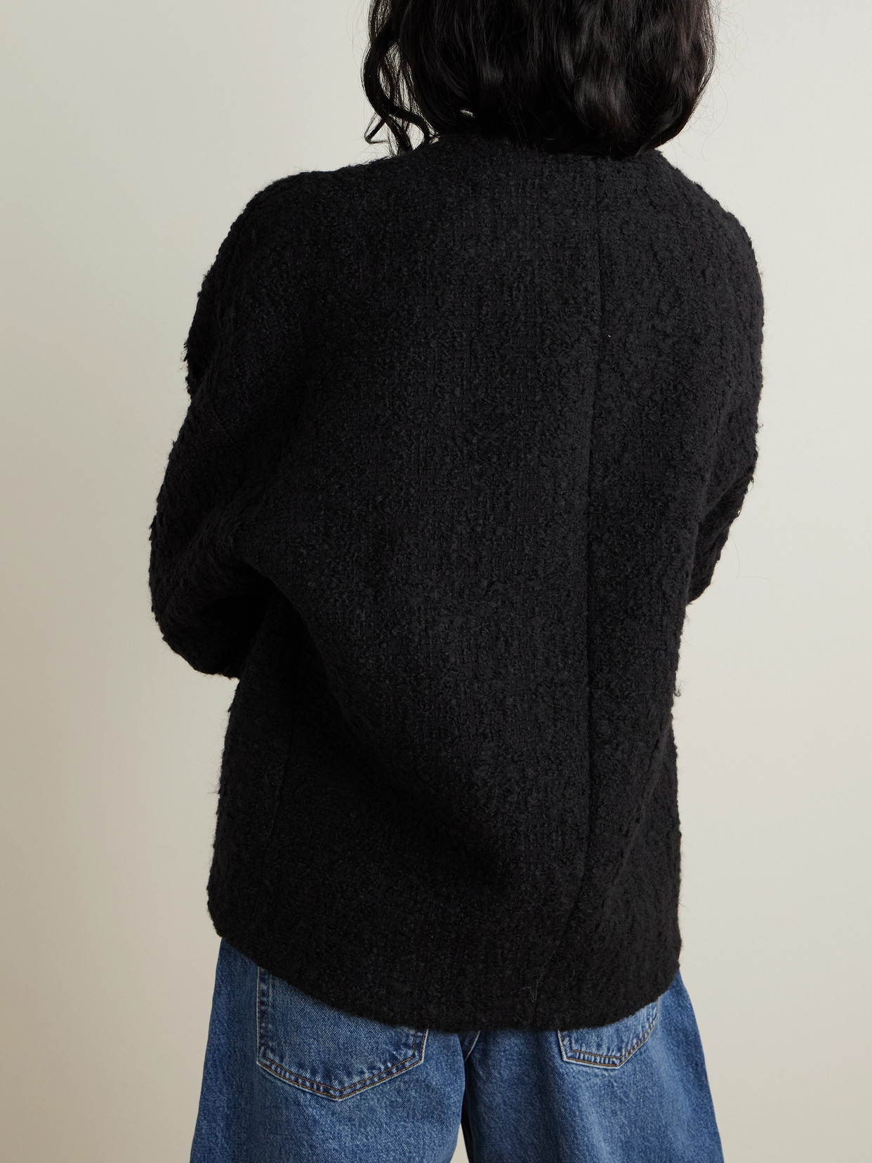 FRAME COCOON OVERSIZED COTTON-BLEND BOUCLÉ JACKET