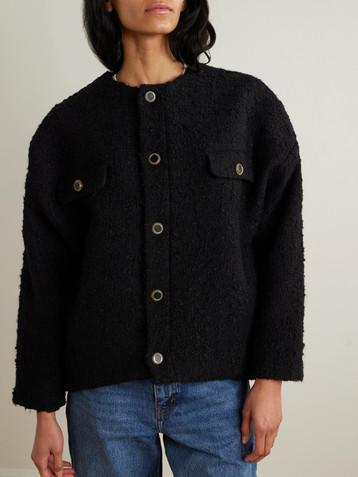 FRAME Cocoon oversized cotton-blend bouclé jacket