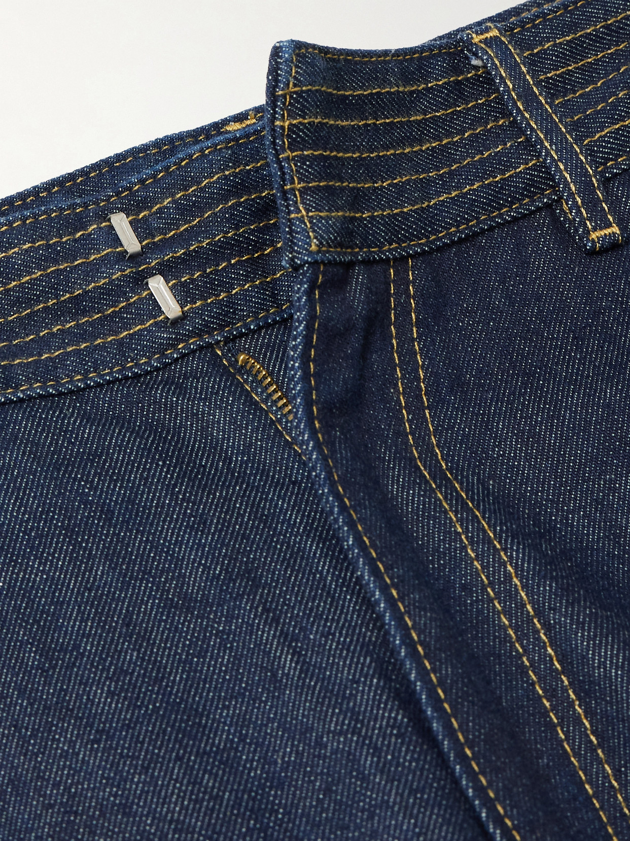 The Trapunto Topstitched High-Rise Wide- Leg