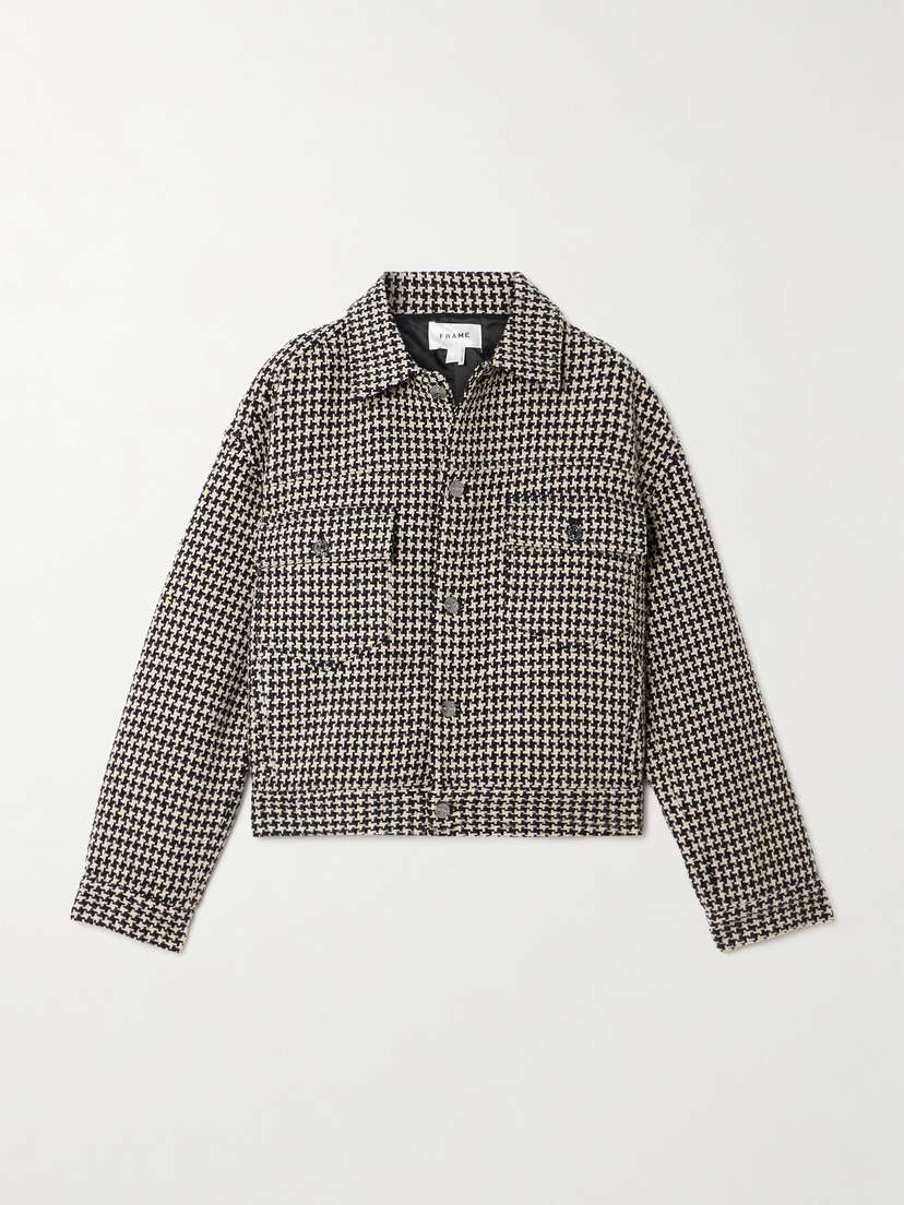 Frame Houndstooth Tweed Jacket