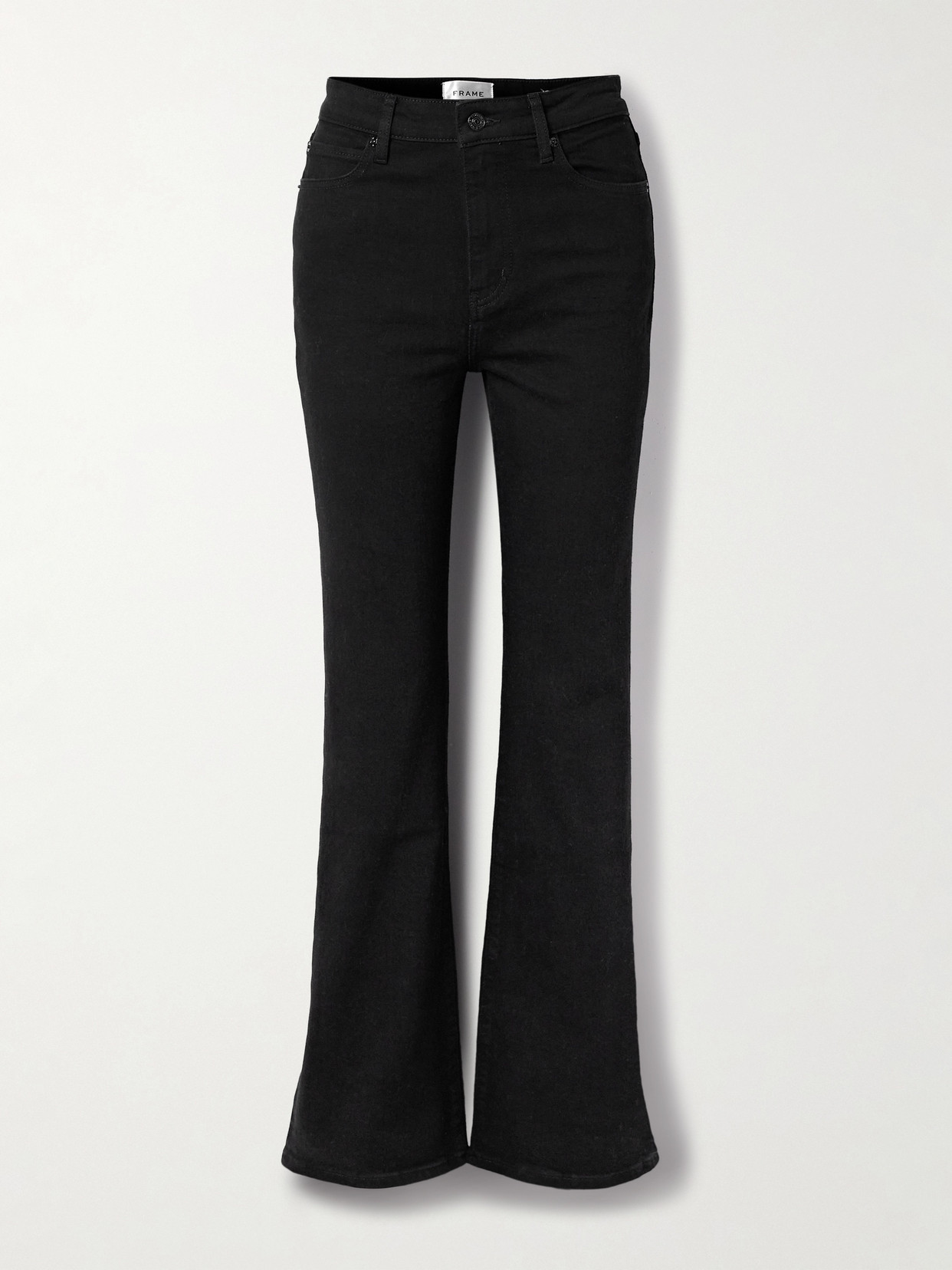 Frame The Arrow High-rise Bootcut Jeans In Black