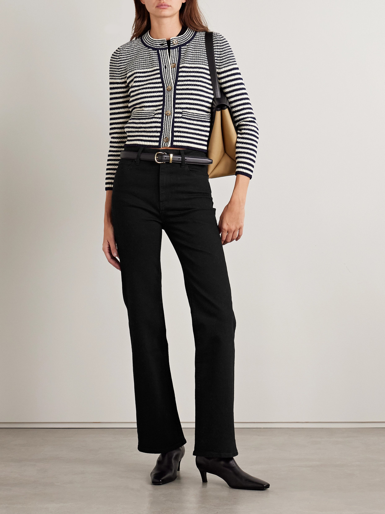 Frame Le Crop Mini Claudius Bootcut Jean In Black