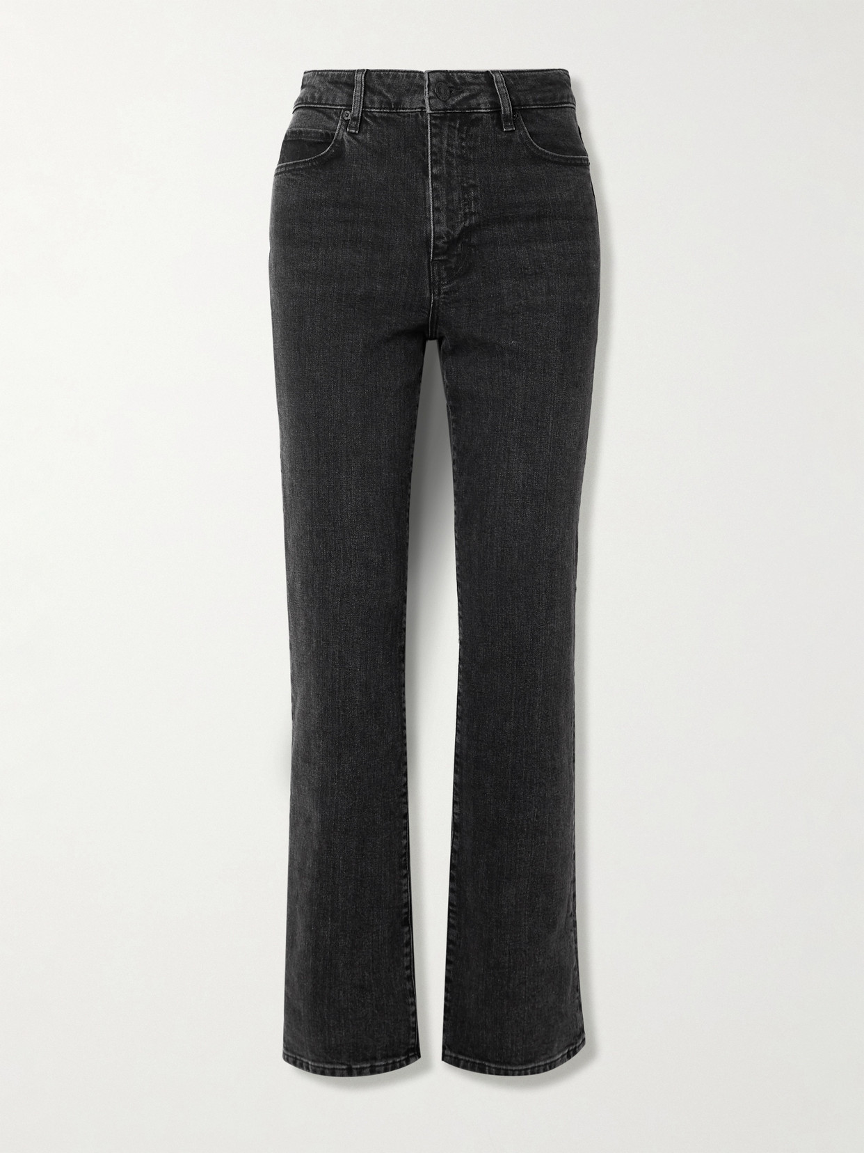 Frame The Ruler High-rise Straight-leg Jeans In Black