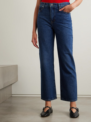 FRAME + NET SUSTAIN Le Jane Ankle cropped high-rise straight-leg organic jeans