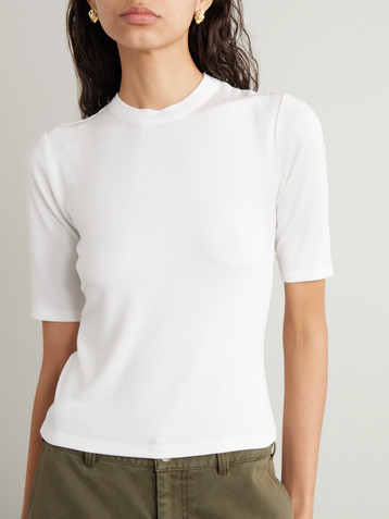 FRAME Ribbed stretch-modal T-shirt