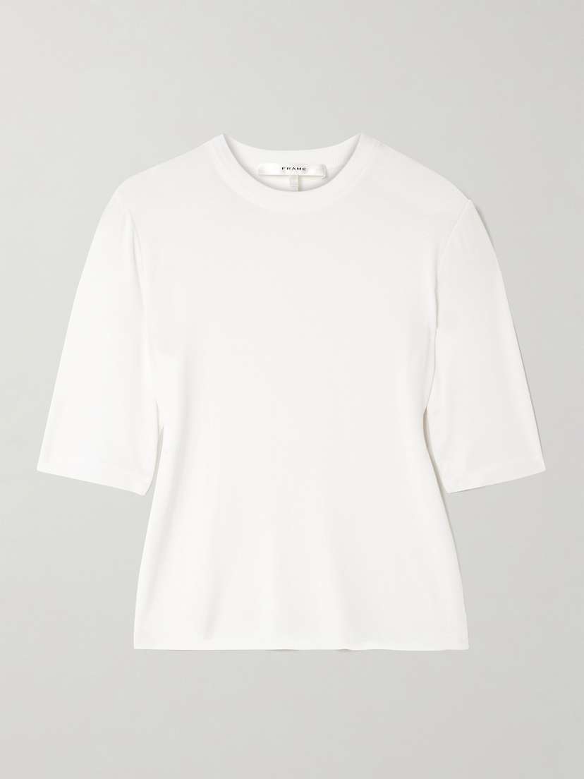 Frame Ribbed Stretch-modal T-shirt