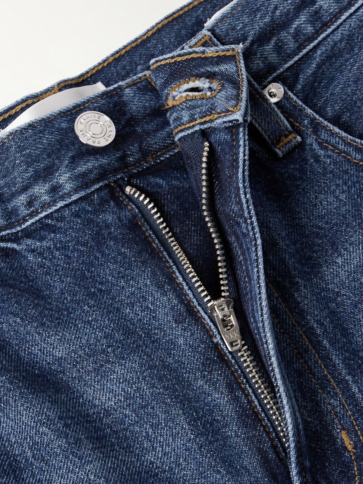 Frame The Narrow High-rise Tapered Jeans In Blue