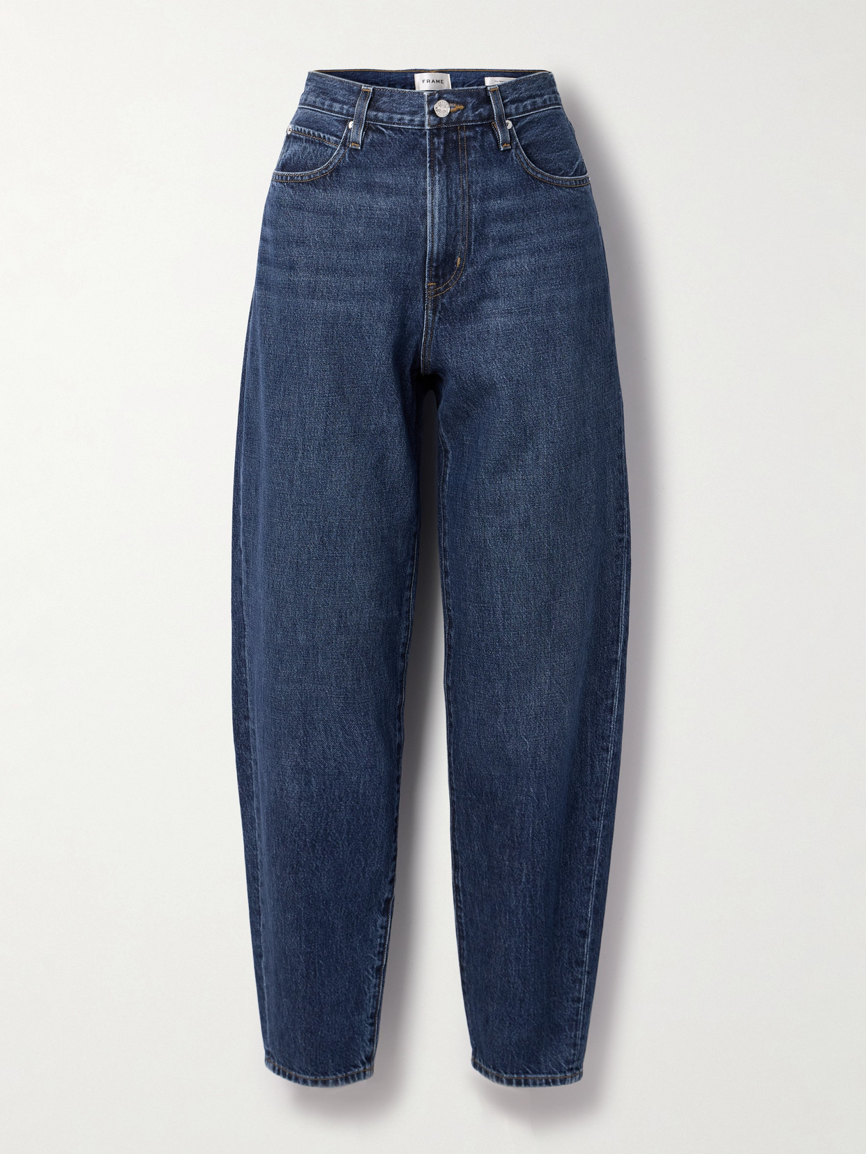 Frame The Narrow High-rise Tapered Jeans In Blue