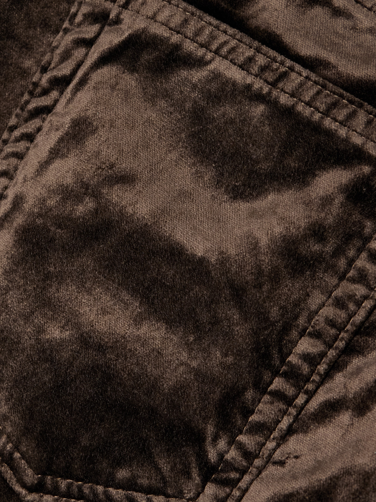 FRAME LE SLEEK CROPPED COTTON-BLEND VELVET BOOTCUT PANTS