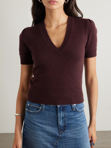 FRAME Gathered recycled-cashmere sweater