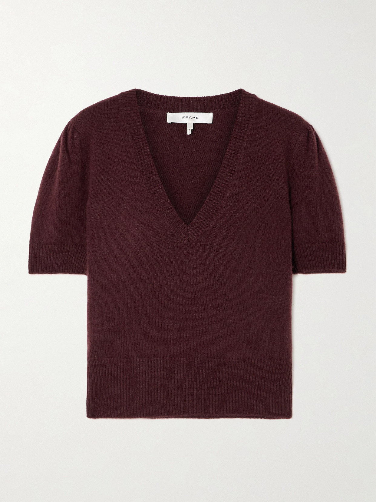 Frame Gathered Recycled-cashmere Sweater In Red
