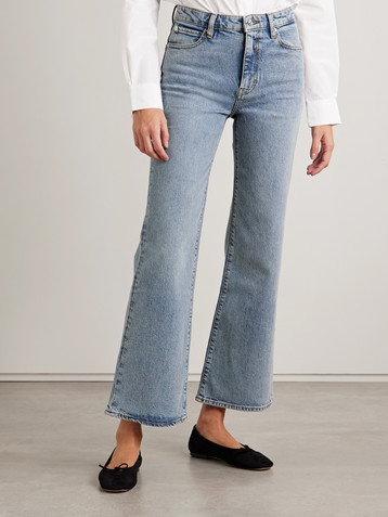 FRAME The Pixie Arrow cropped high-rise bootcut jeans