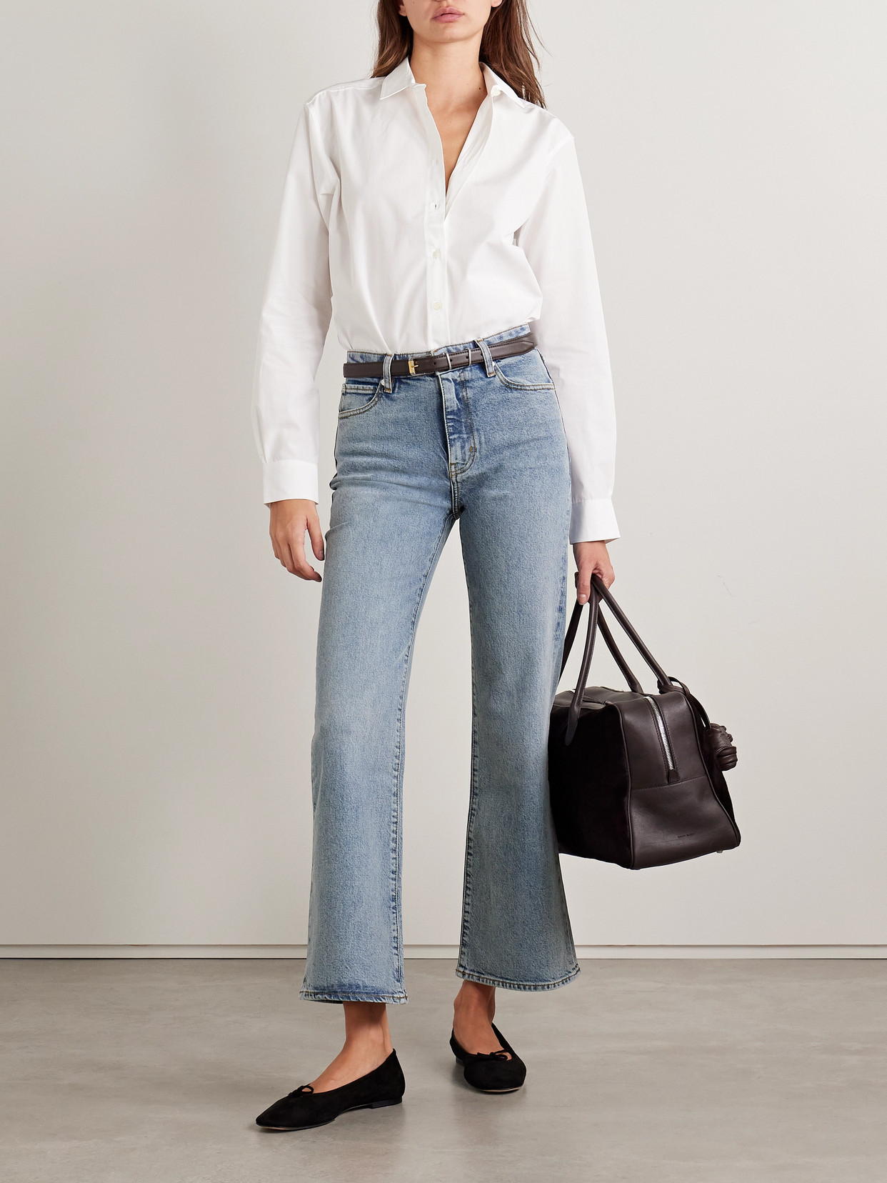 Frame The Pixie Arrow Cropped High-rise Bootcut Jeans In Blue