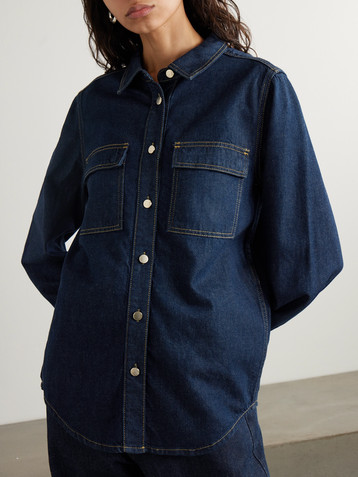 FRAME The Trapunto topstitched organic denim shirt