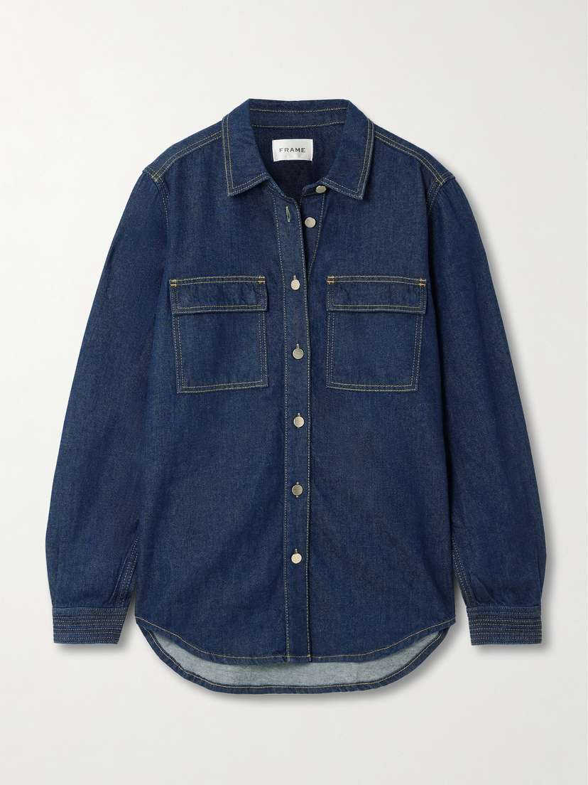 Frame The Trapunto Topstitched Organic Denim Shirt