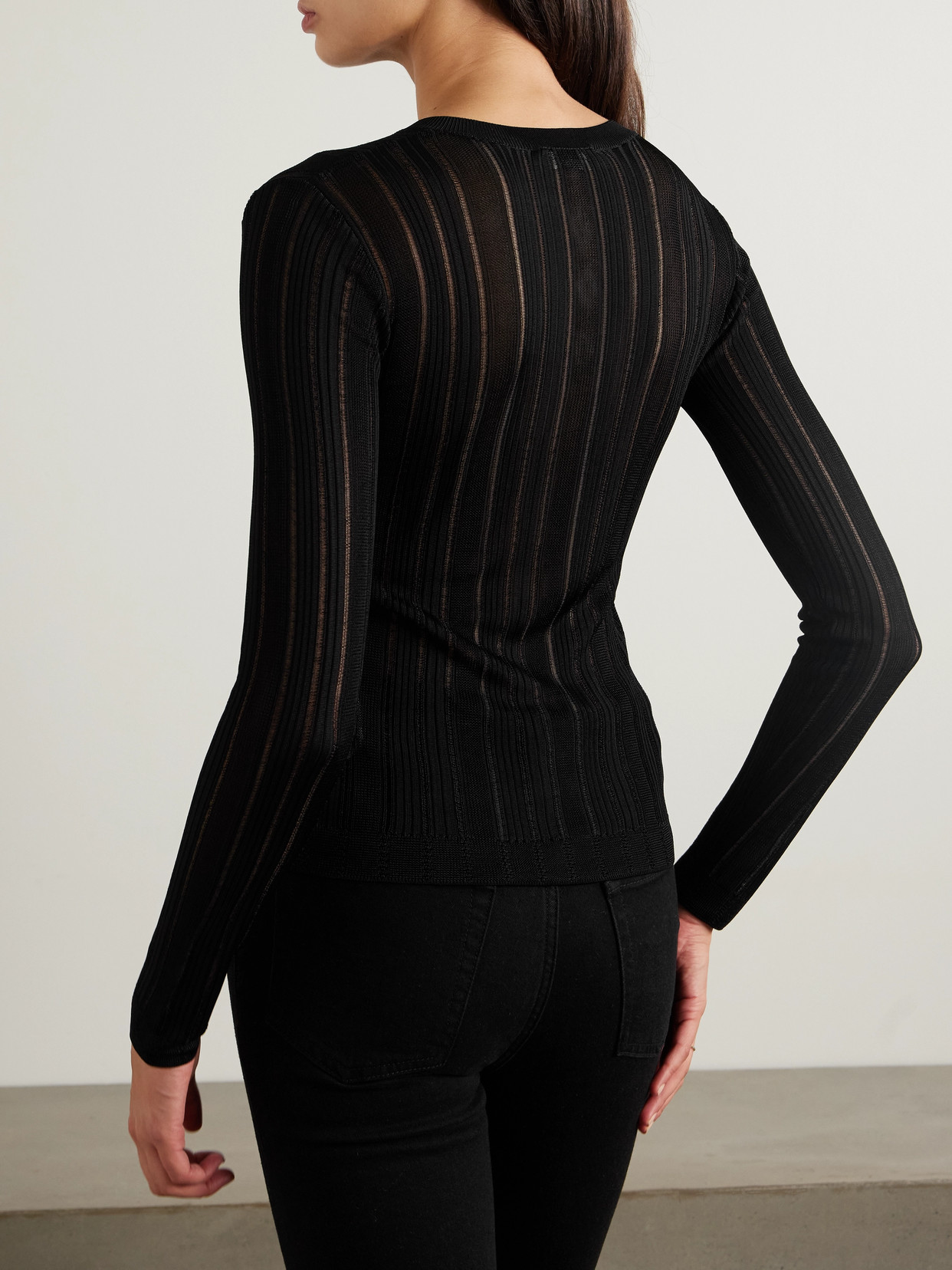 Ribbed-Knit Henley Top