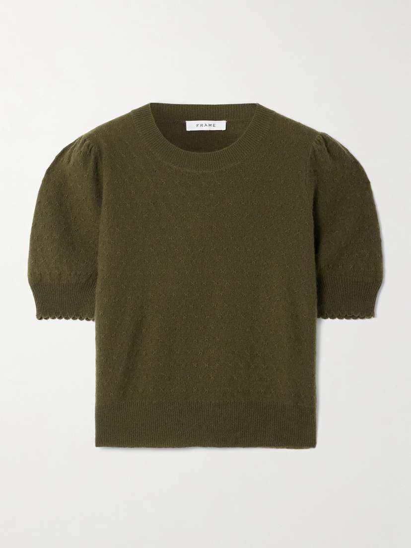 Frame Pointelle-knit Cashmere Sweater
