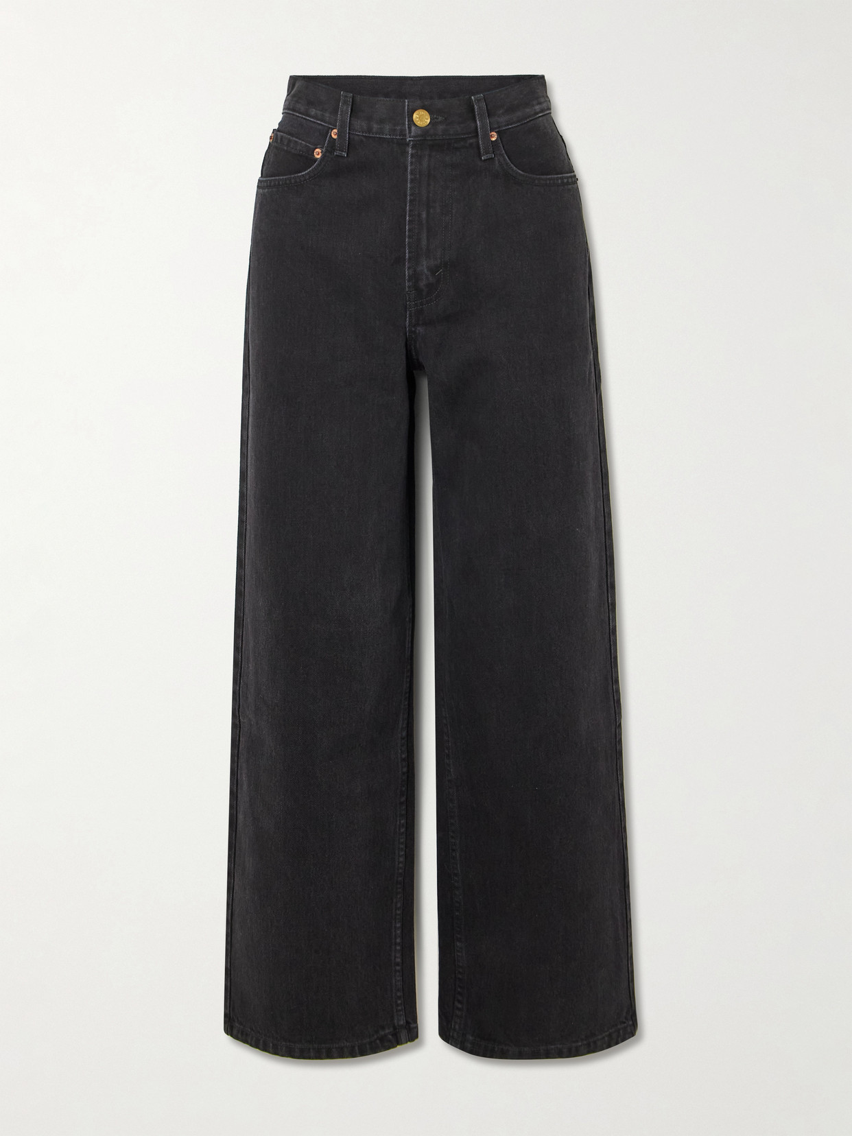B Sides Elissa High-rise Wide-leg Jeans In Black