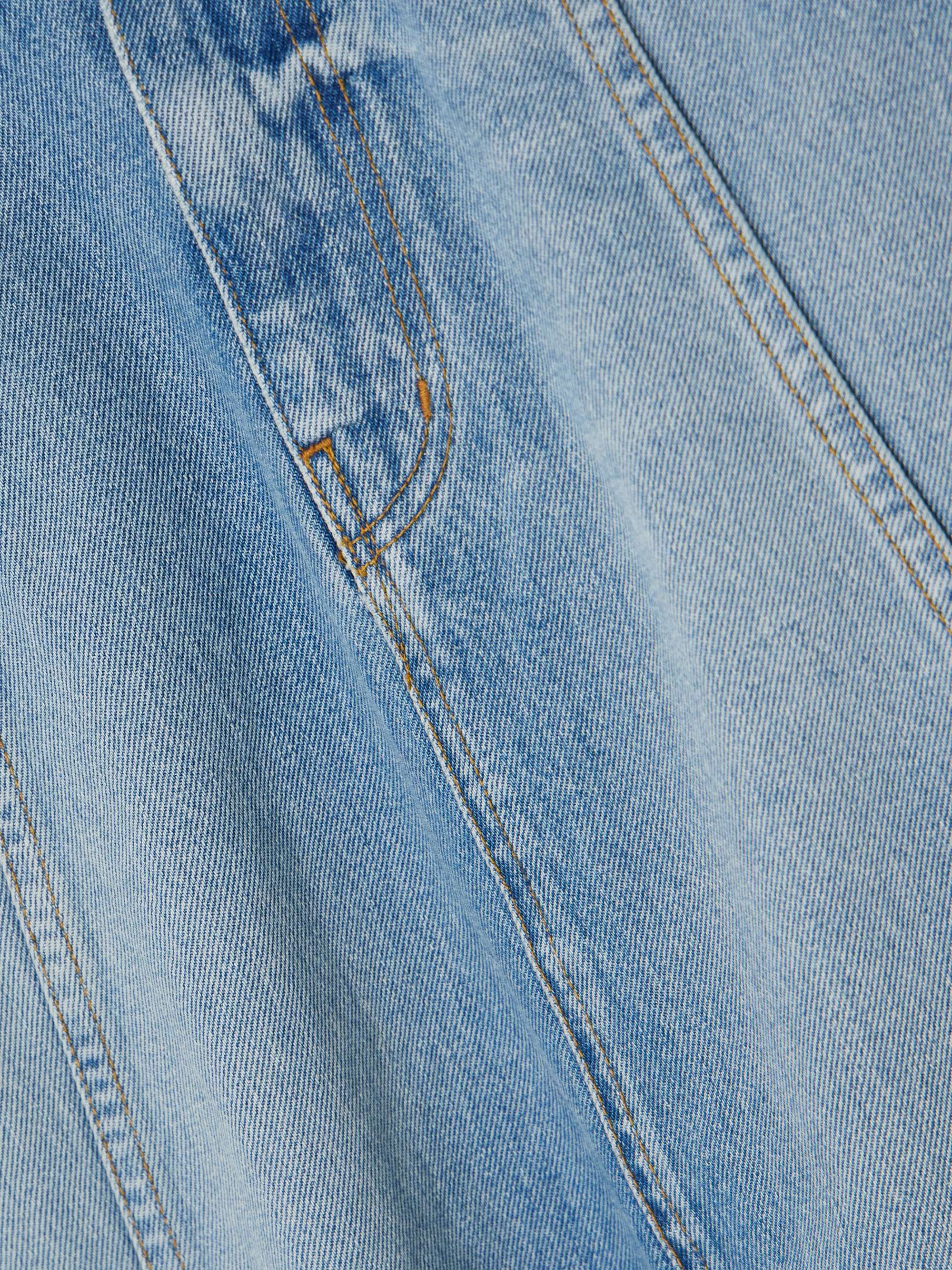 B SIDES Jupe midi patchwork en jean surcyclé Simone