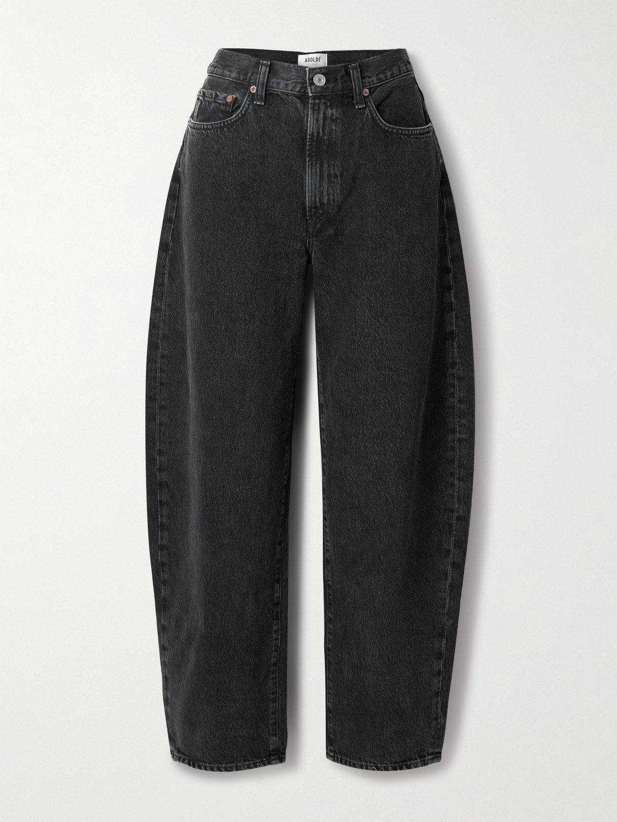 Agolde Balloon High-rise Tapered Organic Jeans In Black