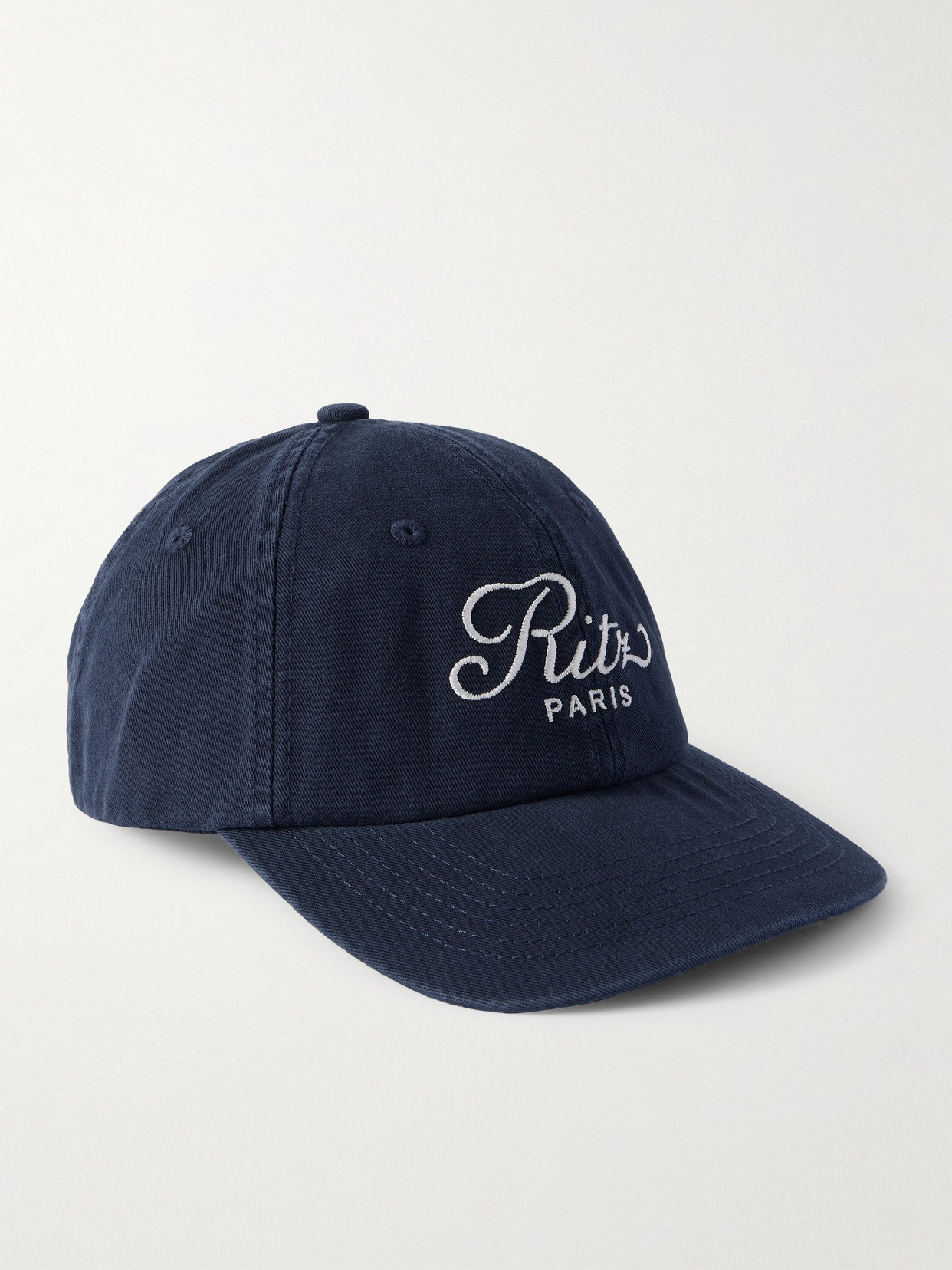Frame + Ritz Paris Embroidered Cotton-twill Baseball Cap In Blue