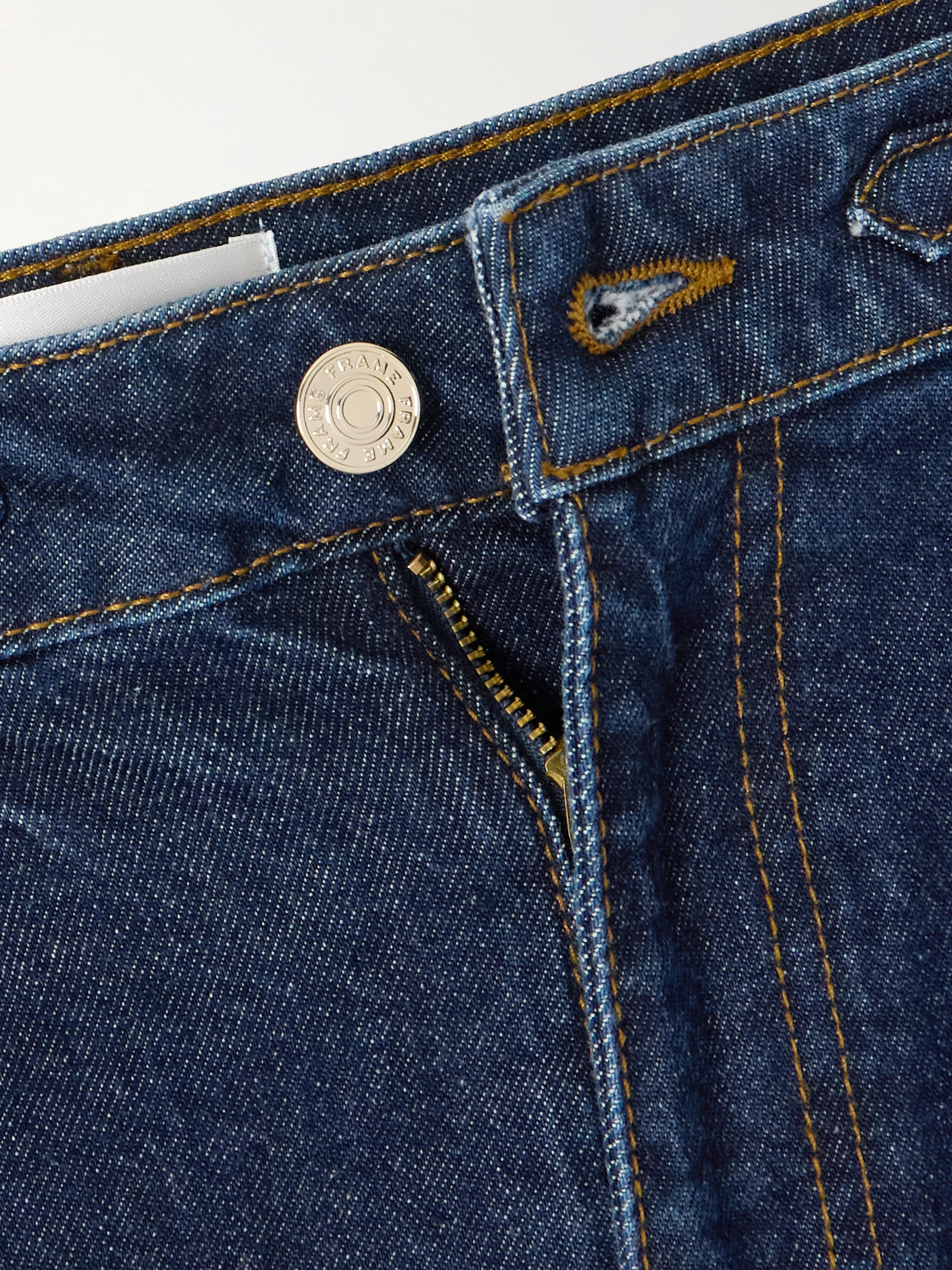 FRAME + Ritz Paris The Ruler embellished high-rise straight-leg jeans thumbnail