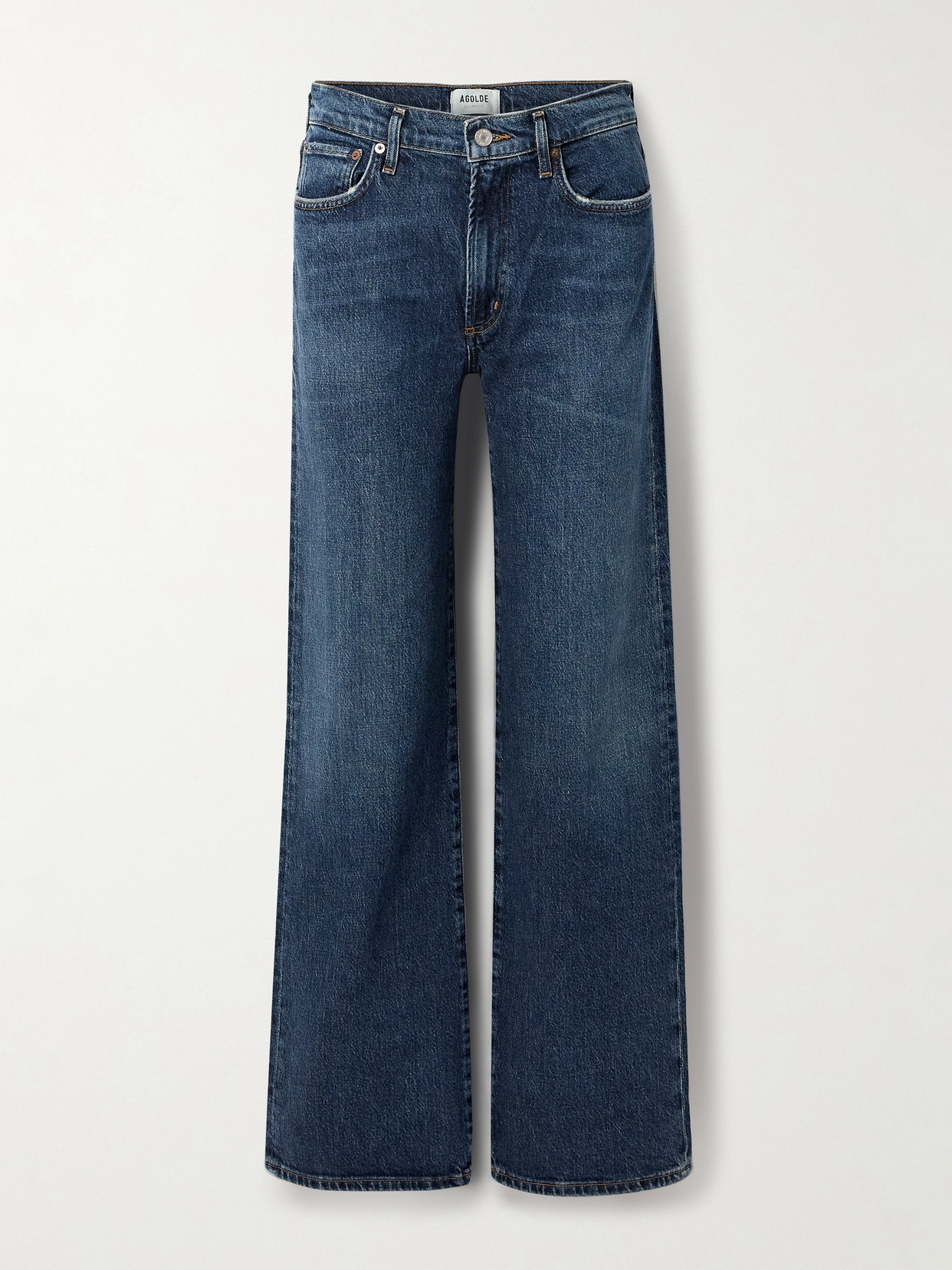 Agolde Ren Rigid High-rise Wide-leg Jeans In Blue