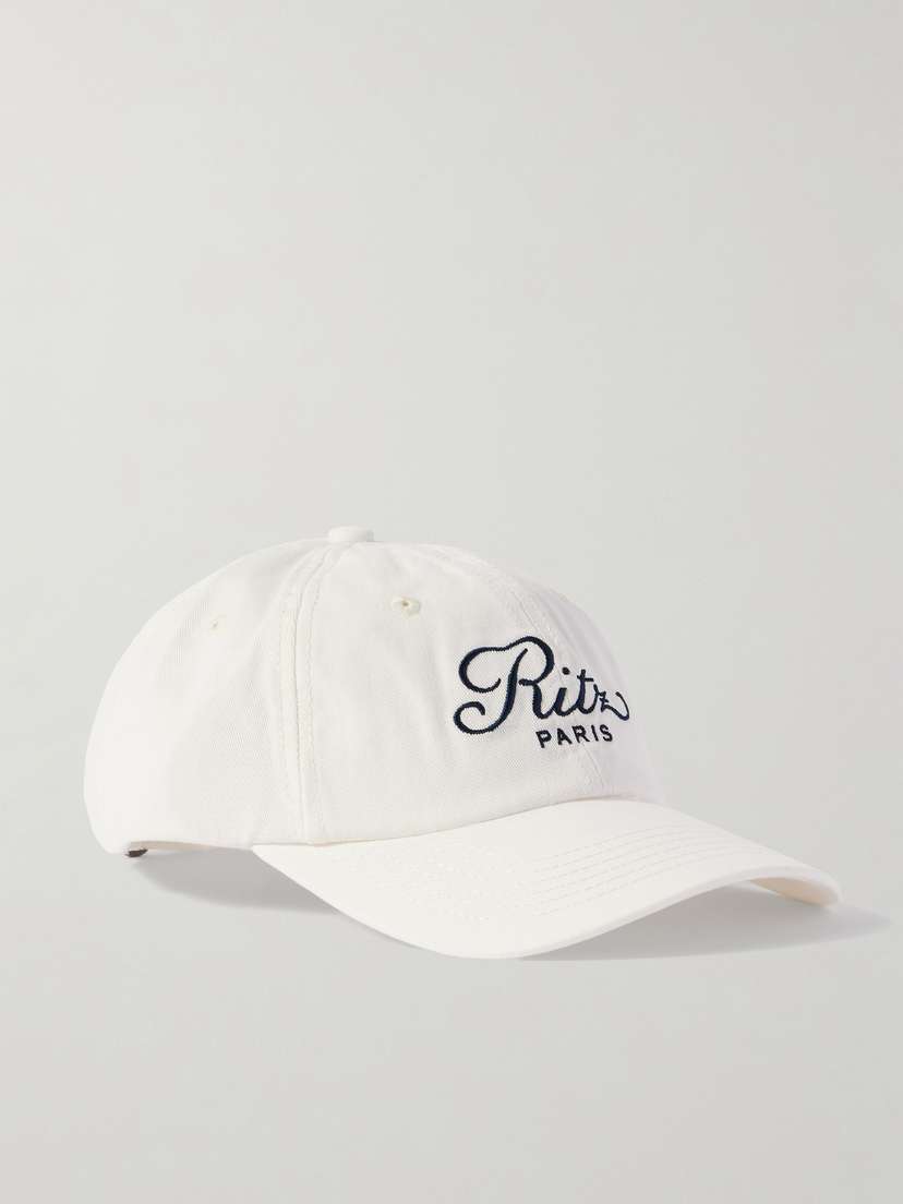 Frame + Ritz Paris Embroidered Cotton-twill Baseball Cap