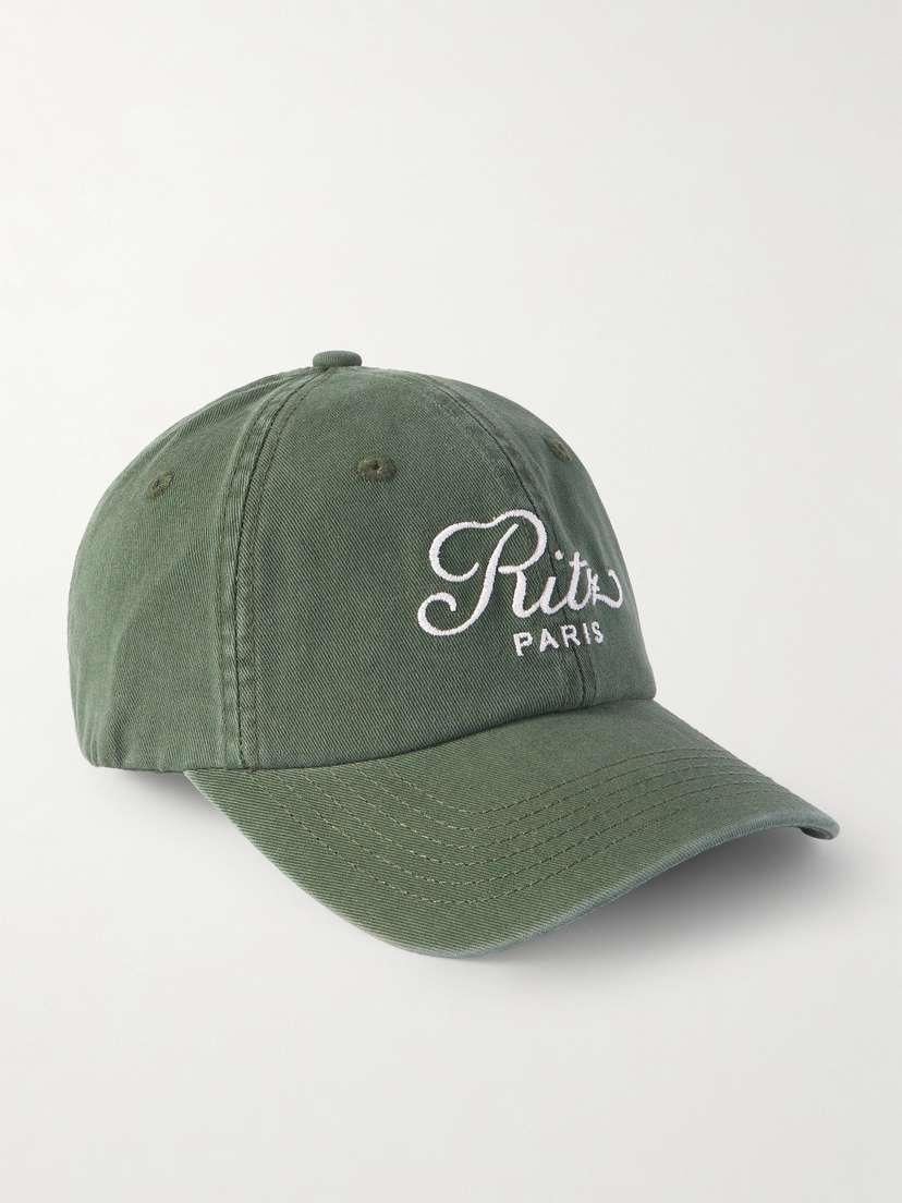Frame + Ritz Paris Embroidered Cotton-twill Baseball Cap