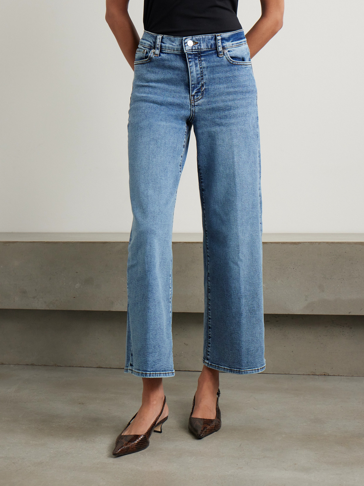 Le Pixie Slim Palazzo High-Rise Wide- Leg
