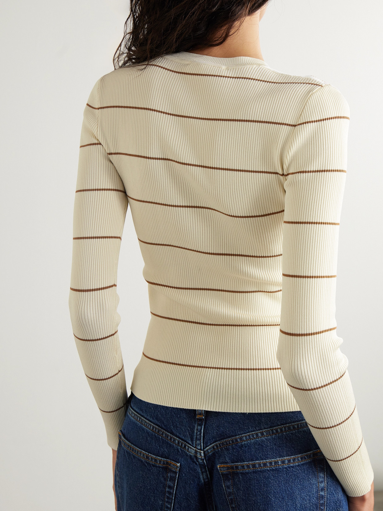 Striped Ribbed Jersey T-Shirt