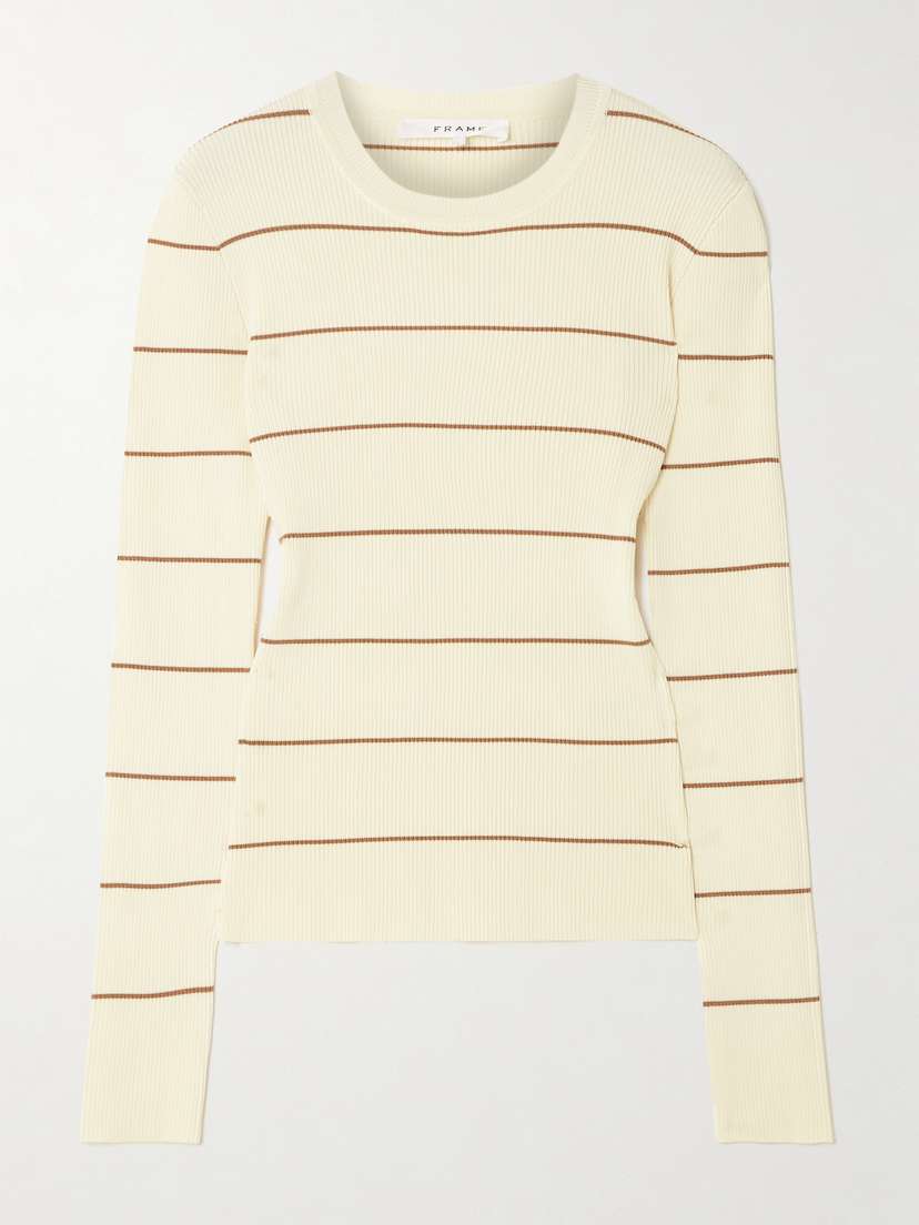 Frame Striped Ribbed Jersey T-shirt