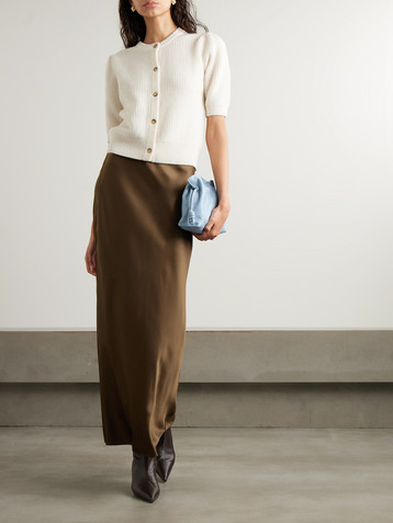 FRAME Silk-satin maxi skirt