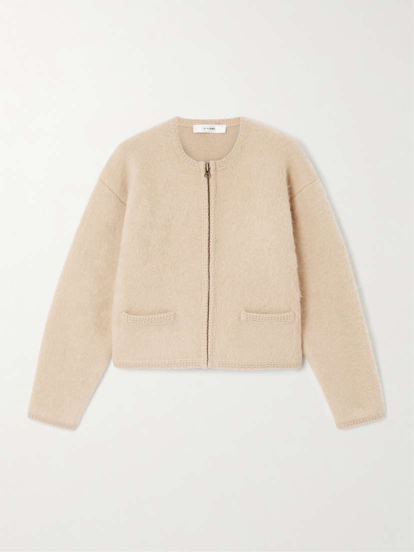 Frame Brushed Wool-blend Cardigan