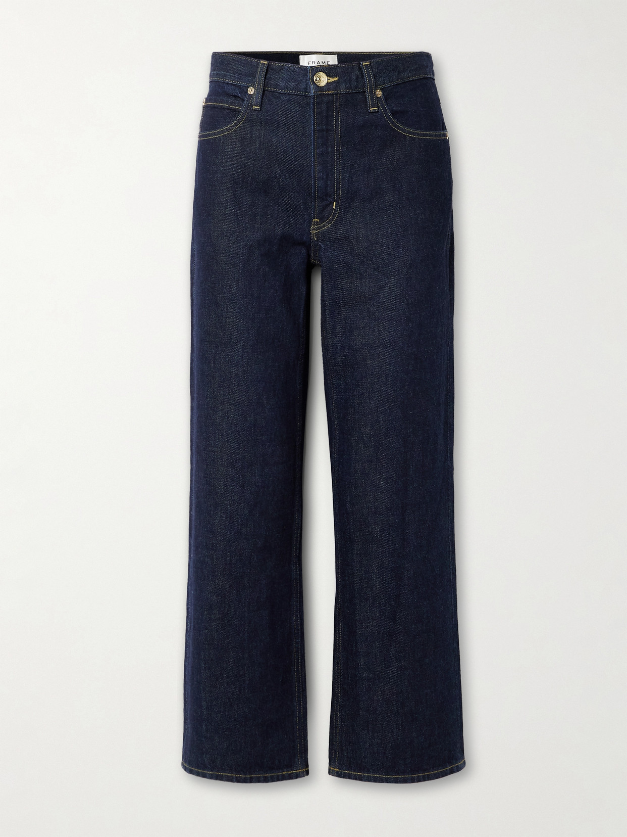 Frame The Hang Cropped High-rise Straight-leg Jeans In Blue