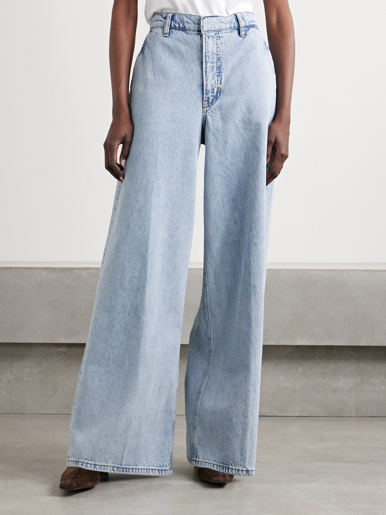 Frame The Wide Trouser In Blue
