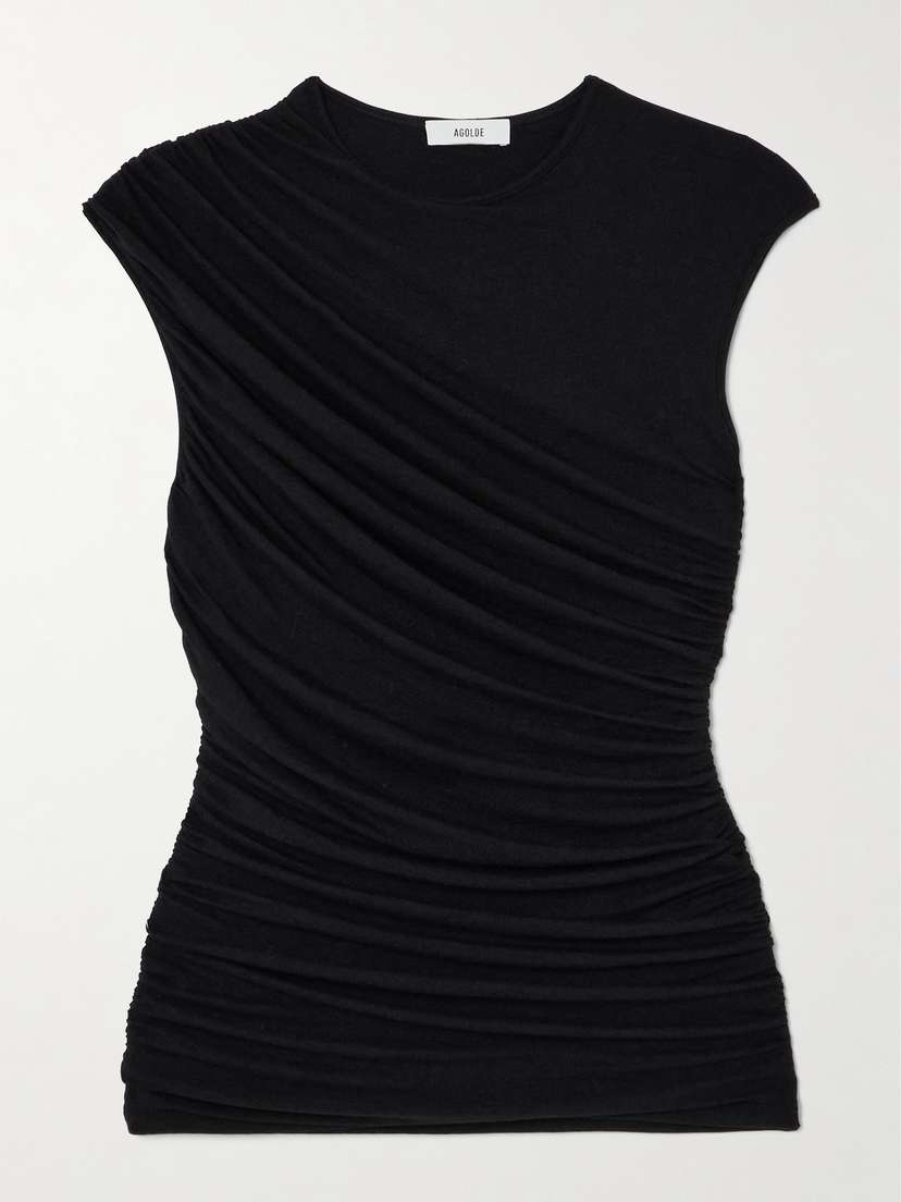 AGOLDE Ester Draped Stretch-tencel™ Lyocell Jersey Tank
