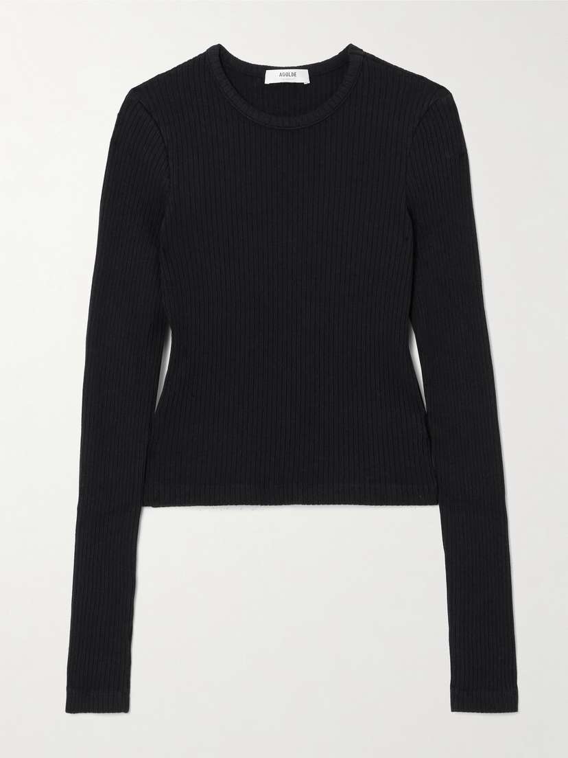 AGOLDE Alma Ribbed Stretch Organic Cotton Top