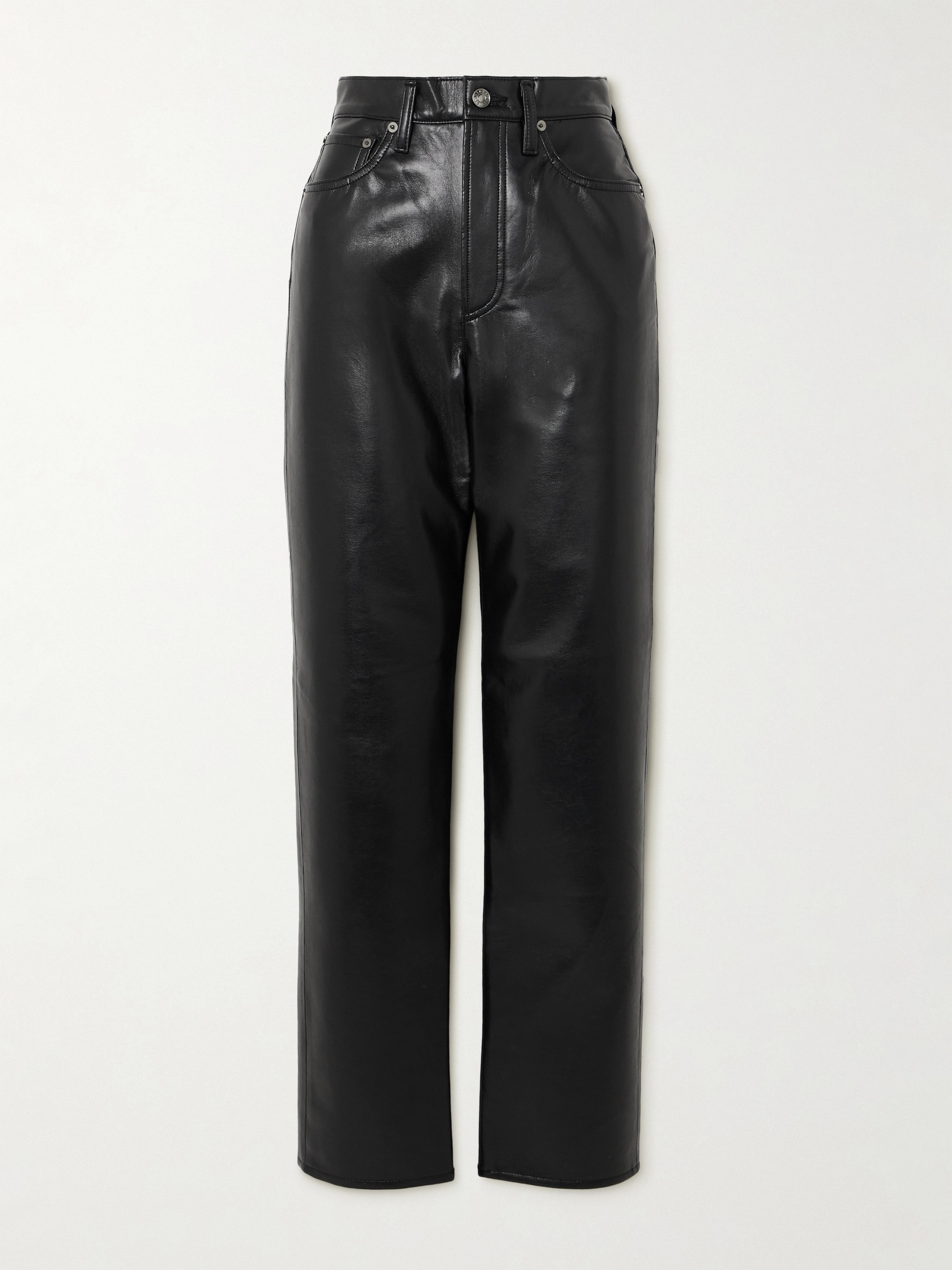 Agolde 90s Pinch Waist Long recycled leather-blend straight-leg pants - 32" thumbnail