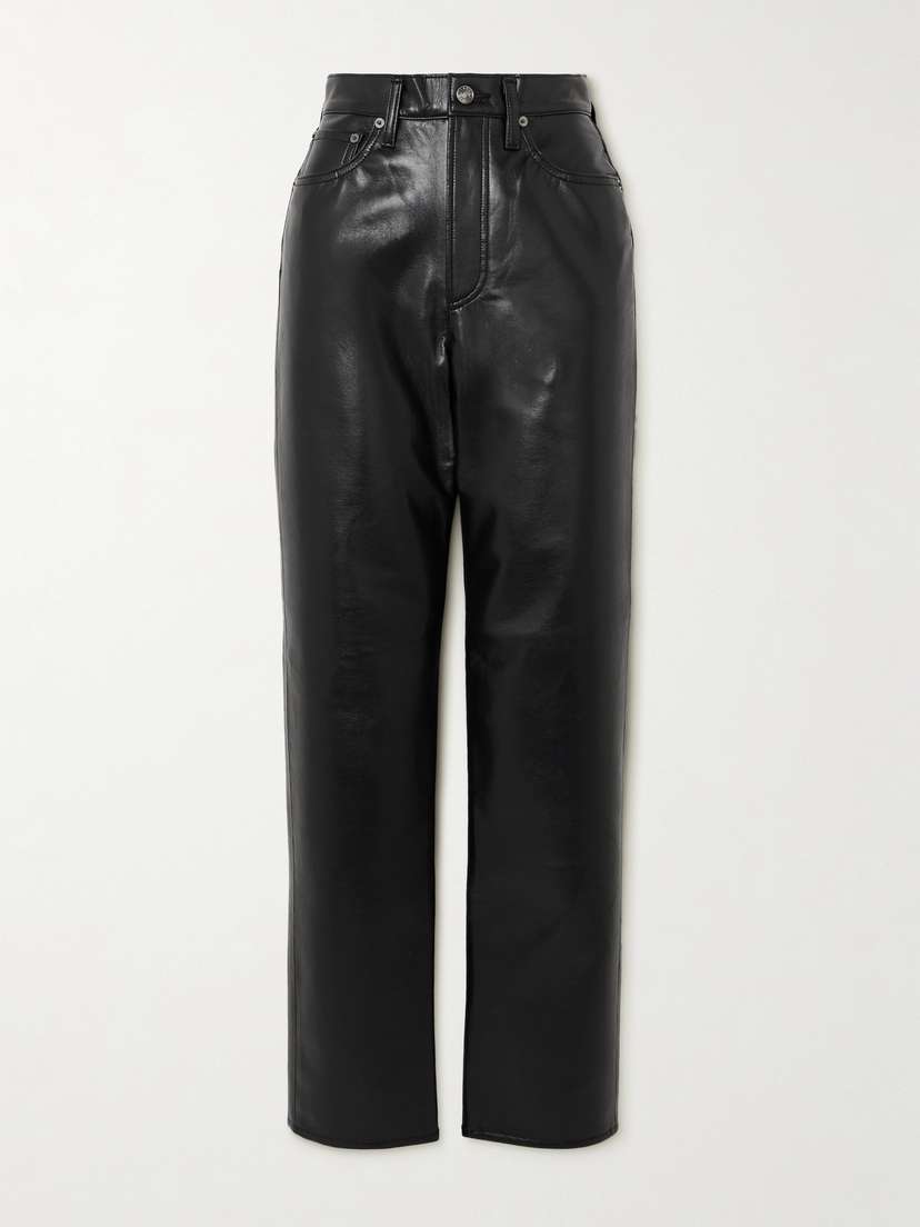 AGOLDE 90s Pinch Waist Long Recycled Leather-blend Straight-leg Pants - 32"