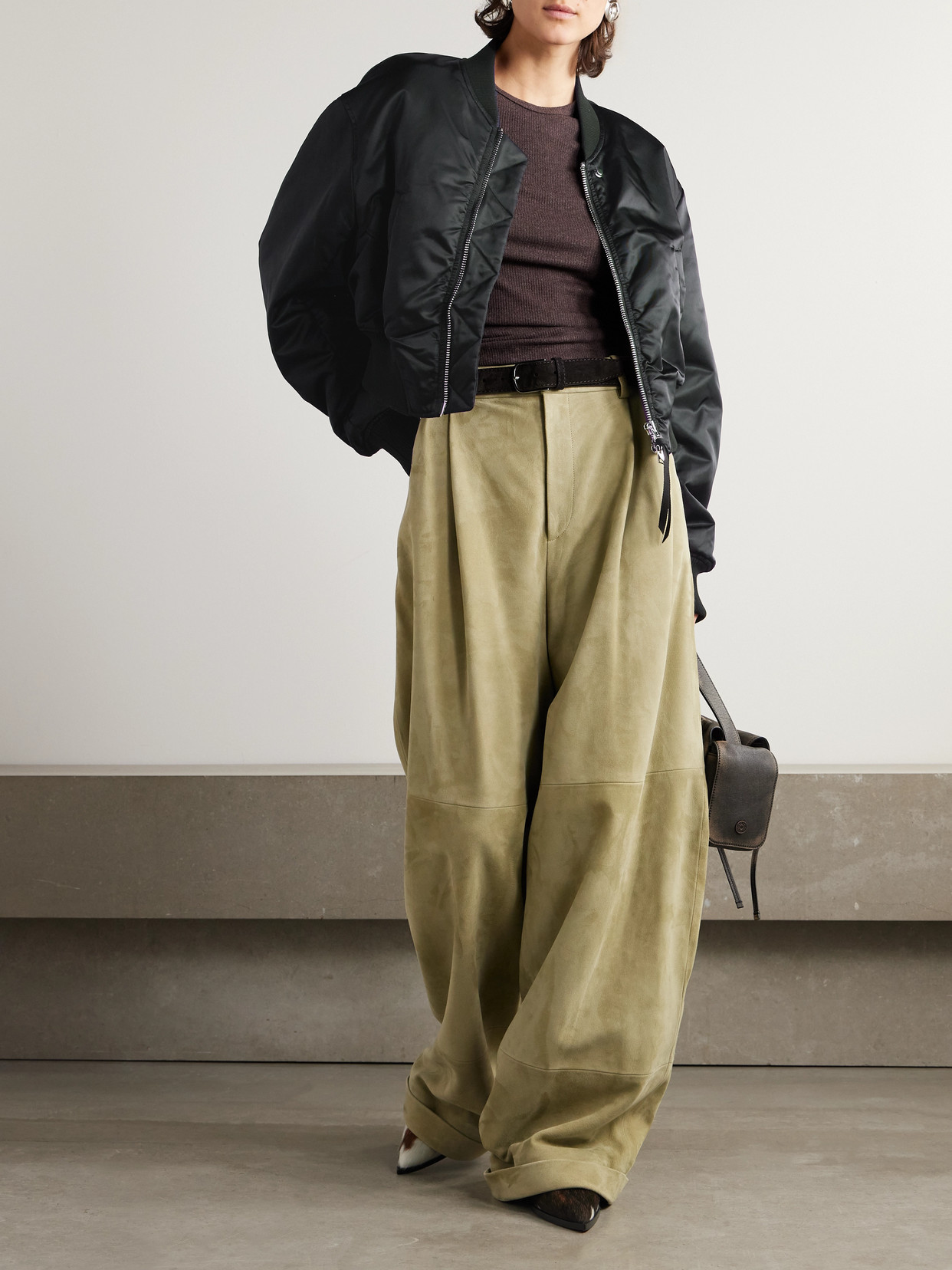 Agolde Jett Bomber Jacket In Black