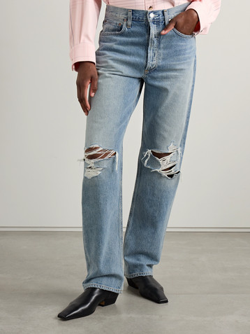 Agolde Kelly distressed high-rise straight-leg jeans