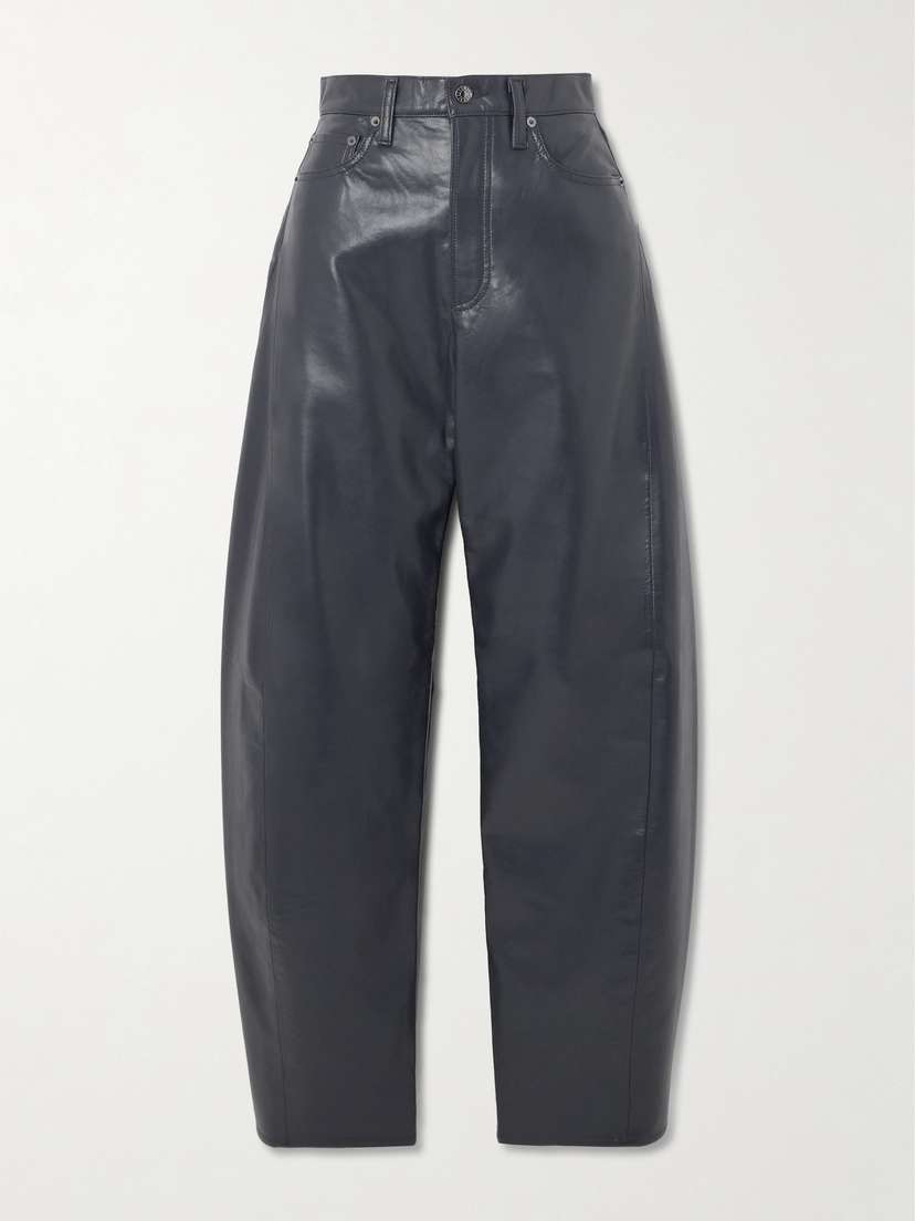 AGOLDE Luna Pieced Recycled Leather-blend Barrel-leg Pants