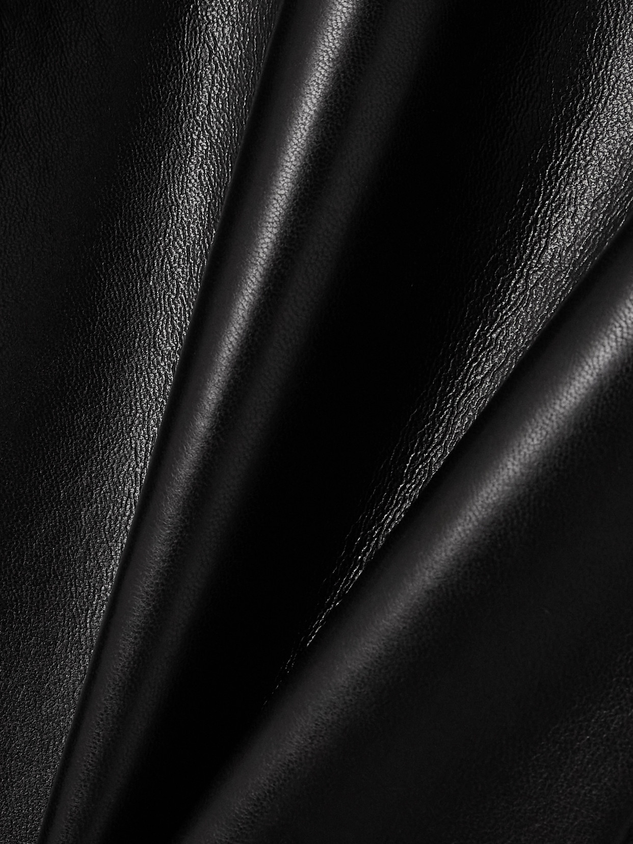 Agolde Ren Cropped High-rise Wide-leg Leather Pants In Black