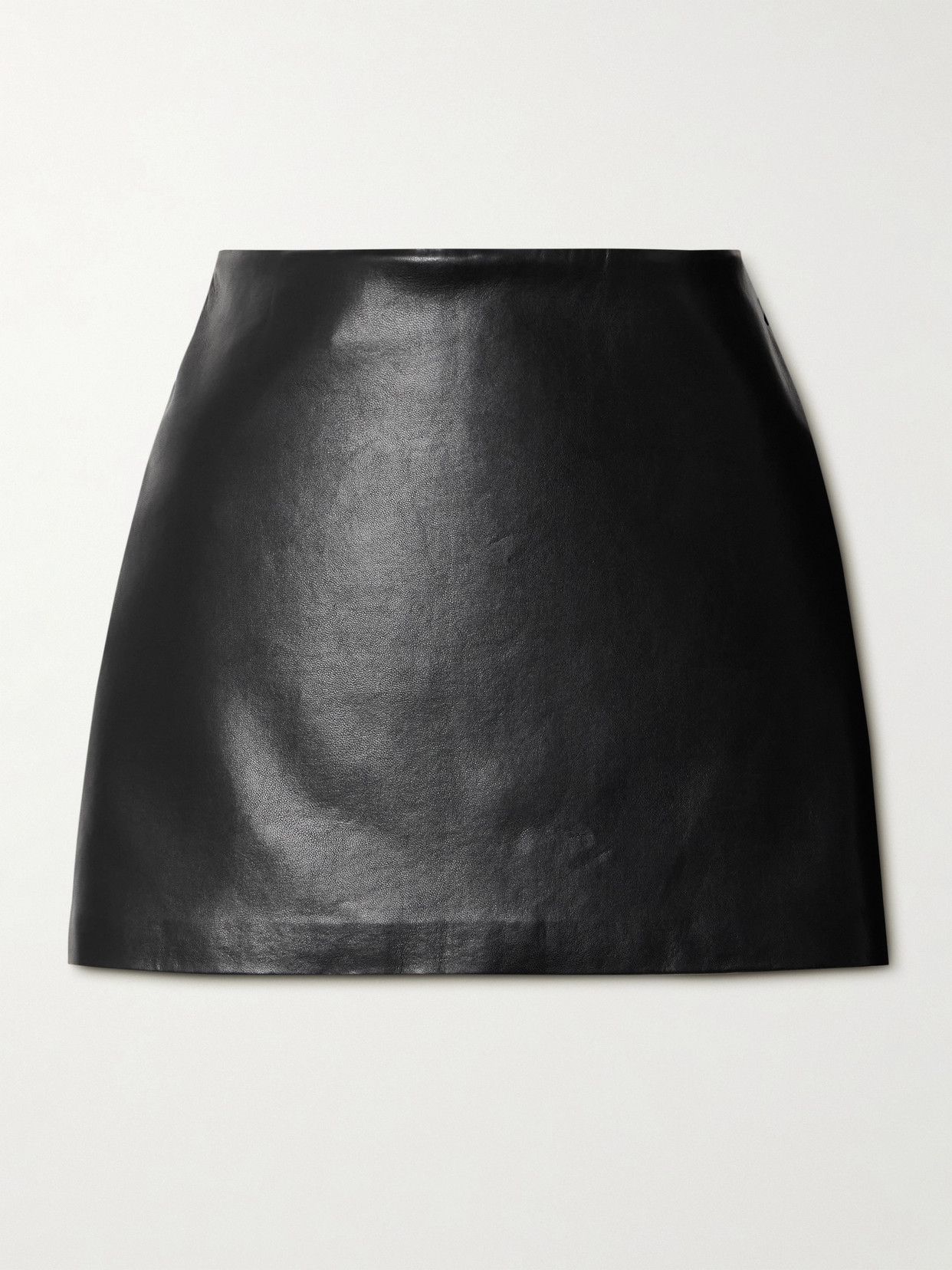 Agolde Agda Recycled Leather-blend Mini Skirt In Black