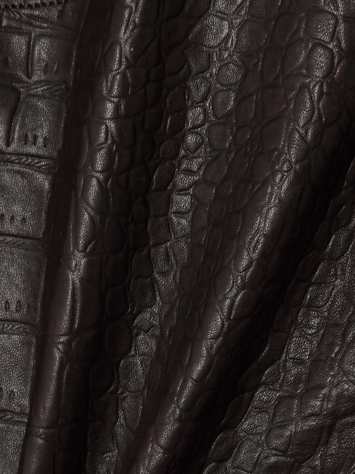 Frame The Midaxi Croc-effect Leather Midi Skirt In Brown